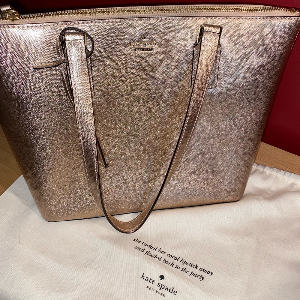 Kate Spade Metallic Rose Gold Tote
